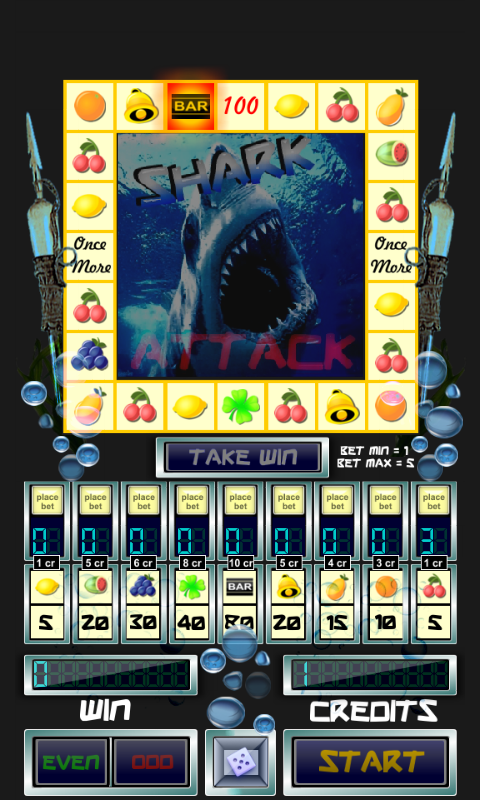 Android application slot machine shark attack screenshort