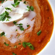 Roasted Red Pepper and Crab Soup