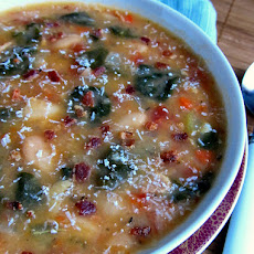 White Bean, Bacon and Spinach Soup