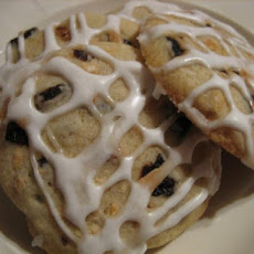 Dried Cherry and Almond Cookies With Vanilla Icing