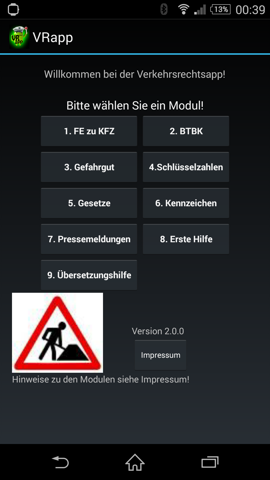 Android application VRapp - Verkehrsrechtsapp screenshort