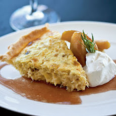 Dungeness Crab Pie with Braised Apples and Meyer Lemon Crème Fraîche