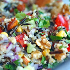 Confetti Rice with Baked Tofu and Green Onion Omelet Strips