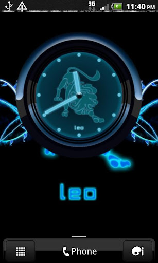 LEO - Neon Blue Clock