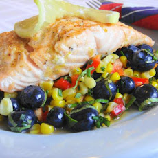 Lemon Grilled Salmon With Corn Salad