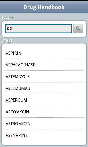 drug-handbook for android screenshot