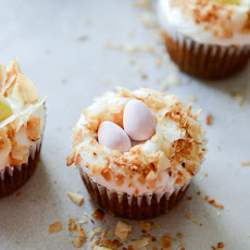 Banana Carrot Cake Cupcakes with Coconut Cream Cheese Frosting