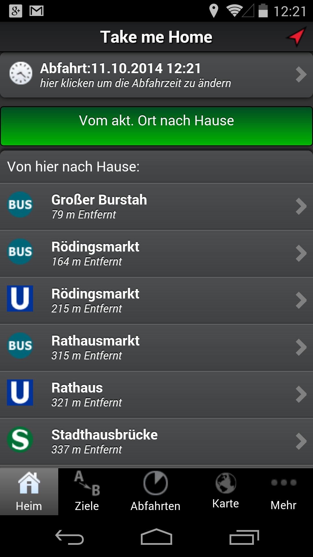 Android application A+ Hamburg Trip Planner screenshort