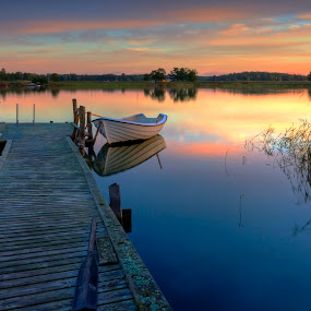 Silence by Friedhelm Peters - Landscapes Waterscapes ( sweden, http://www.seenby.de/friedhelm-peters/stille, silence, sea, peacfull, boat, morning )
