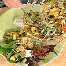 Southwestern-Style Buffalo Chili with Cactus Paddle Salad with Oranges, Peaches and Pecans