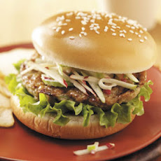 Buffalo Chicken Burgers with Tangy Slaw Recipe