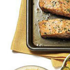Roasted Salmon with Zucchini and Nutty Couscous