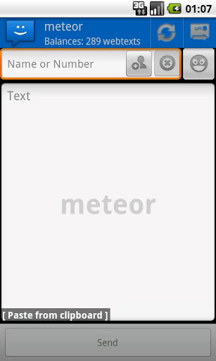 WebSMS: Meteor Webtext old