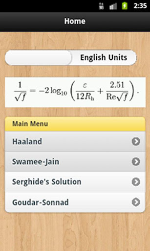 Colebrook White Calculator