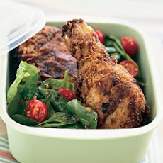 Buttermilk Fried Chicken with Spinach Tomato Salad