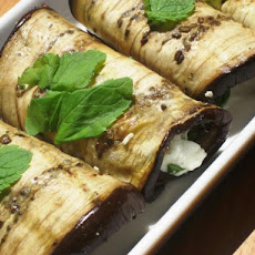 Grilled Aubergine With Feta and Mint Bundles