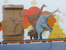 Graffiti of Animals with Bananas