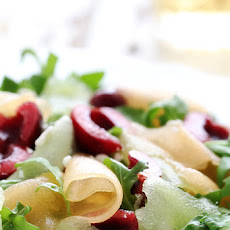 Shaved Melon Cherry Arugula Salad