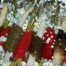 Roasted Pepper and Asparagus Marinated in Raspberry Vinaigrette