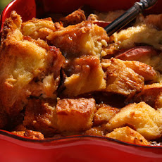 Roasted Peach and Dulce de Leche Bread Pudding Recipe
