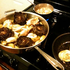 Roasted Artichokes, Potatoes & Chicken