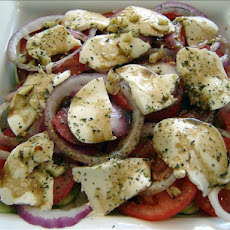 Tomato-Cucumber Stack w/ Fresh Mozzarella