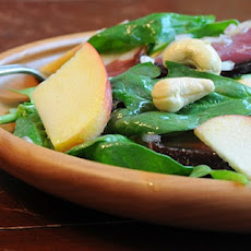 Baby Spinach Salad with Apples, Cashews and Prosciutto