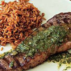 Chili Pilaf with Steak and Chimichurri