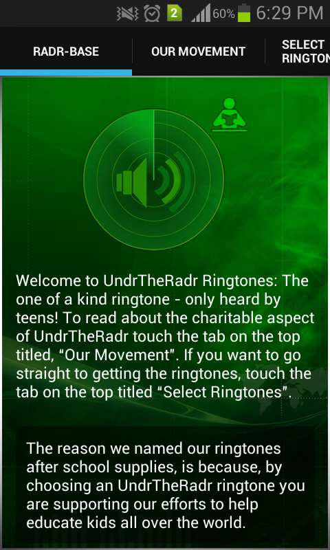 Android application UndrTheRadr Ringtones screenshort