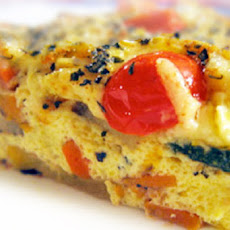 Roasted Vegetable Cheddar Quiche