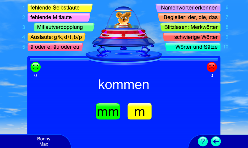 Android application Writing German Words screenshort