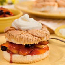 Angel Food Cakes With Warm Fruit Compote