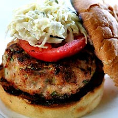 Spicy Grilled Turkey Burger with Coleslaw