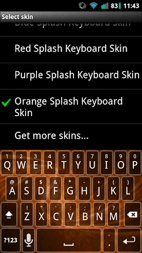 Orange Splash Keyboard Skin