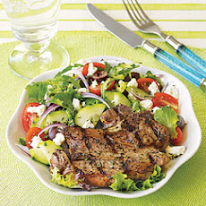 Grilled Lamb Chops with Greek Salad