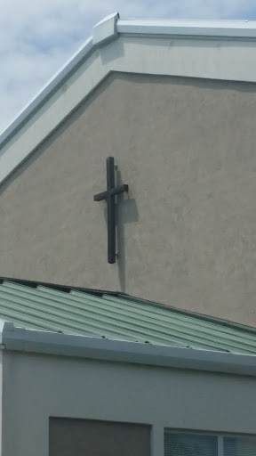 Crucifixion cross on secondary building at Wyandotte County Christian Church