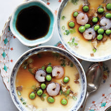 Chawan Mushi with Shrimp and Spring Peas