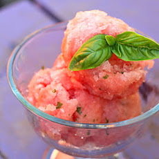 Watermelon-Basil Sorbet with Fleur de Sel