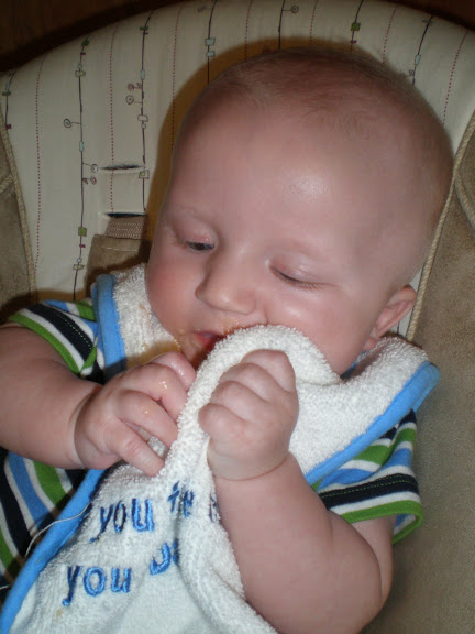 Isaac Wiping his Mouth