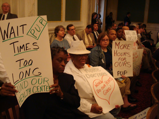 PUP members supporting the city's efforts to bring in more Federal funds on 4/14/08
