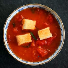 Stewed Tomatoes with Butter Toasted Croutons