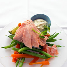 Poached Salmon with Curried Yogurt Sauce