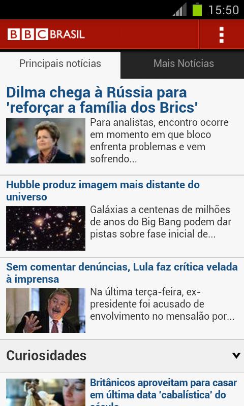 Android application BBC Brasil screenshort