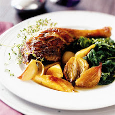 Braised Duck Legs with Shallots and Parsnips