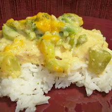 Baked Broccoli & Turkey With Cheddar Cheese Sauce