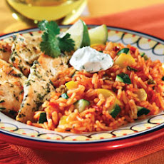 Cilantro Chicken With Zucchini Spanish Rice