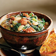 Spicy Sausage, Escarole and White Bean Stew