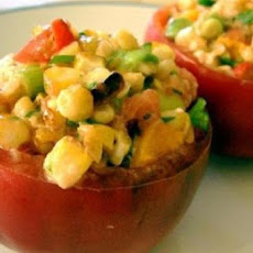 Stuffed Tomatoes with Grilled Corn Salad