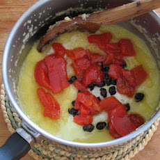 Polenta with Fried Capers, Red Peppers, and an Egg