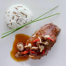 Steak and Pan-seared Beech Mushrooms